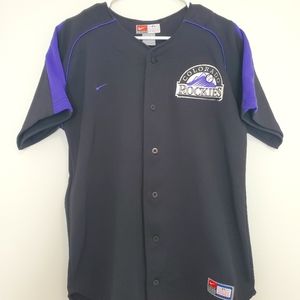 Troy Tulowitzki NIKE Colorado Rockies Alternate Purple Men's Jersey YOUTH LARGE
